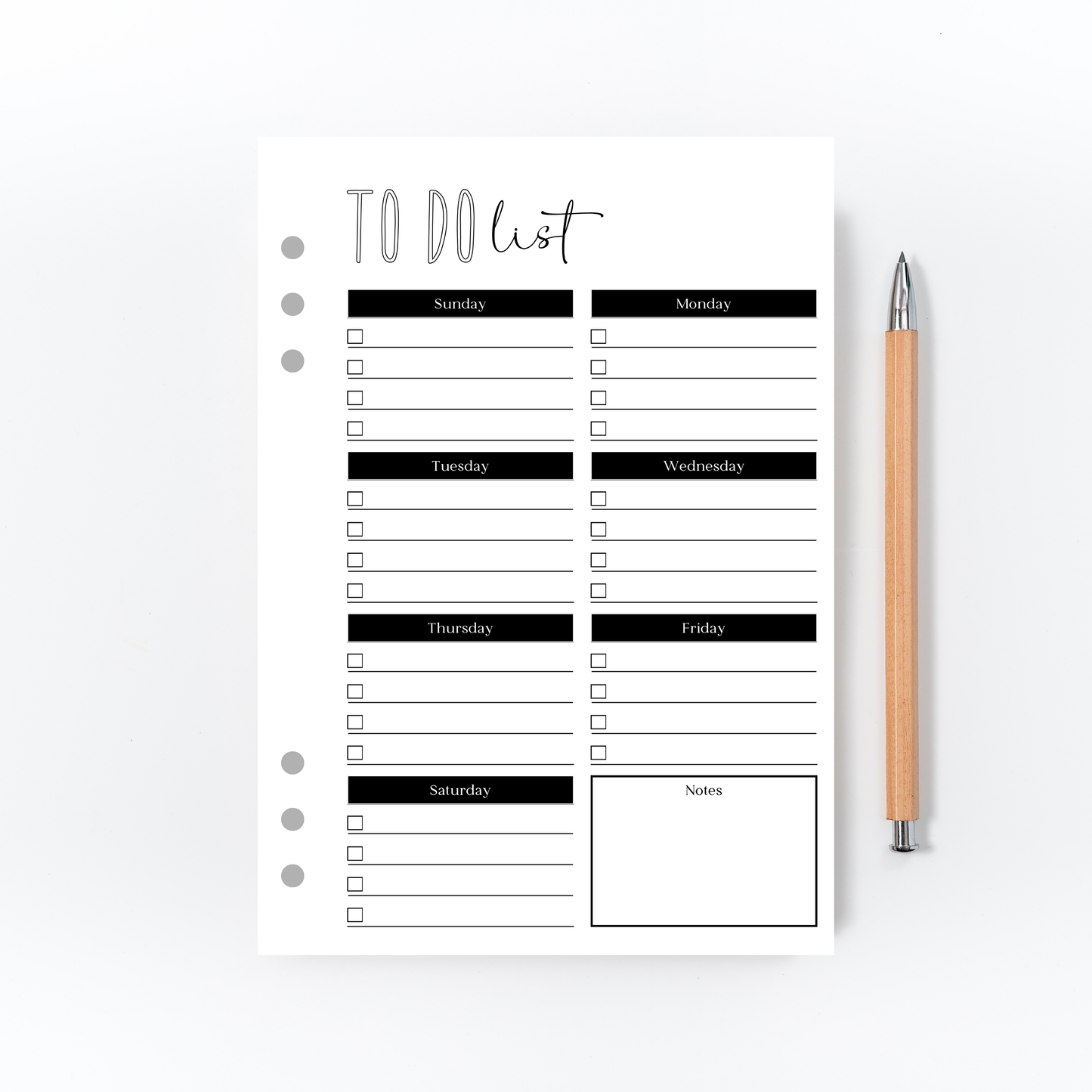 To Do List Page for Bullet Journal