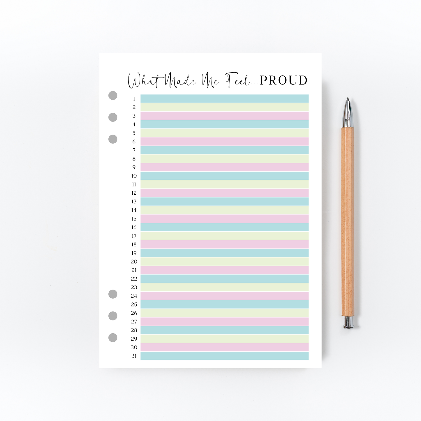 What Made Me Feel Proud Page for Bullet Journal