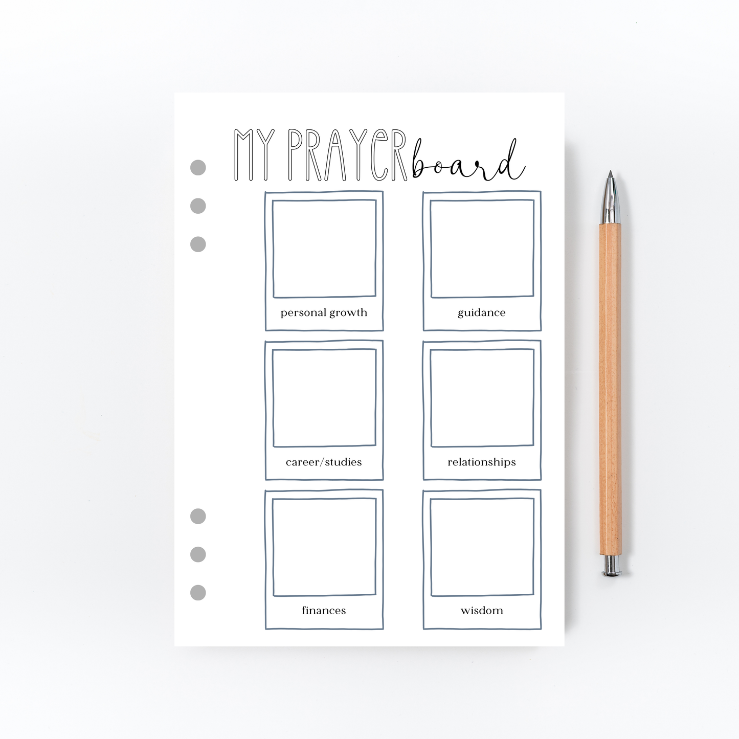 Prayer Board Page for Bullet Journal