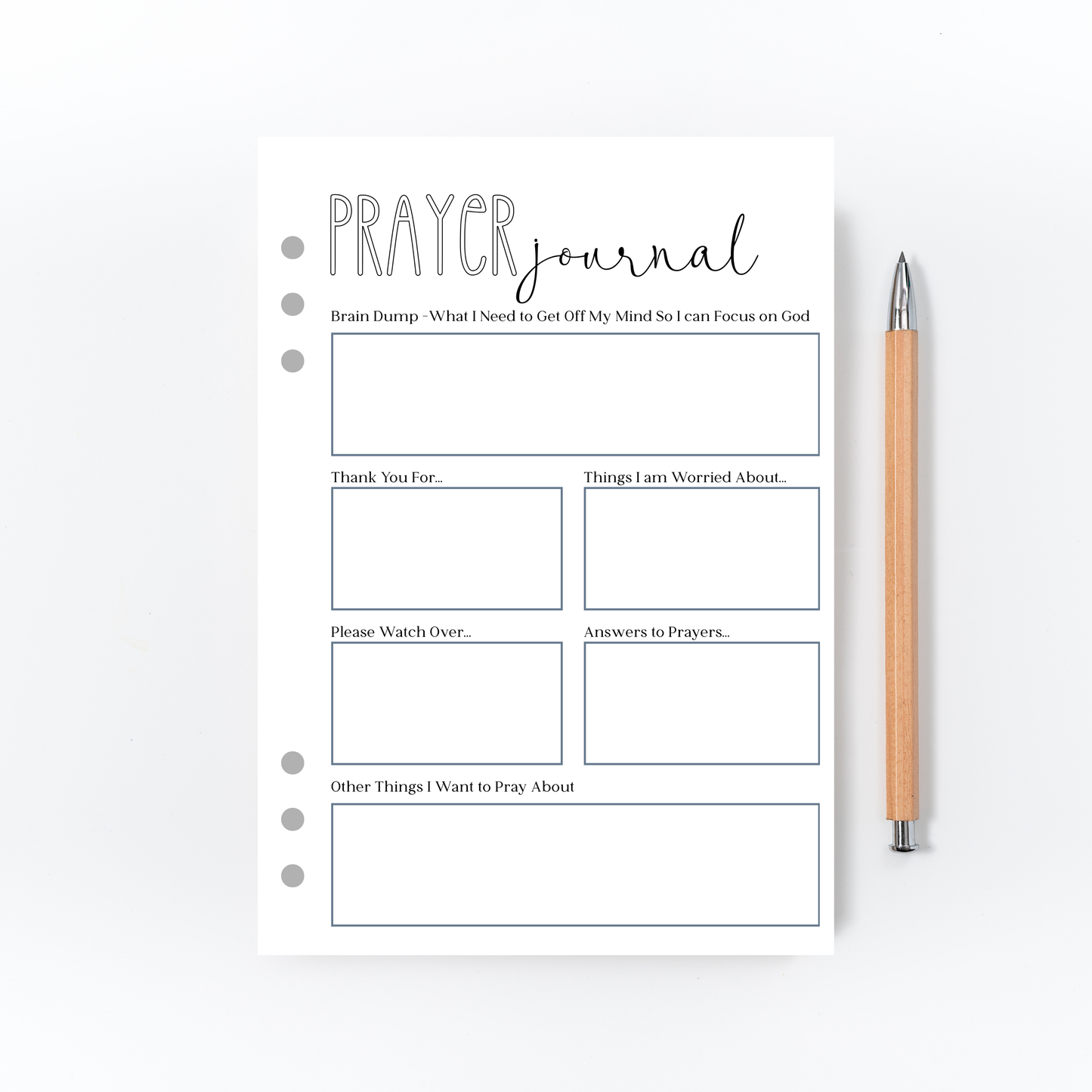 Prayer Journal Page for Bullet Journal