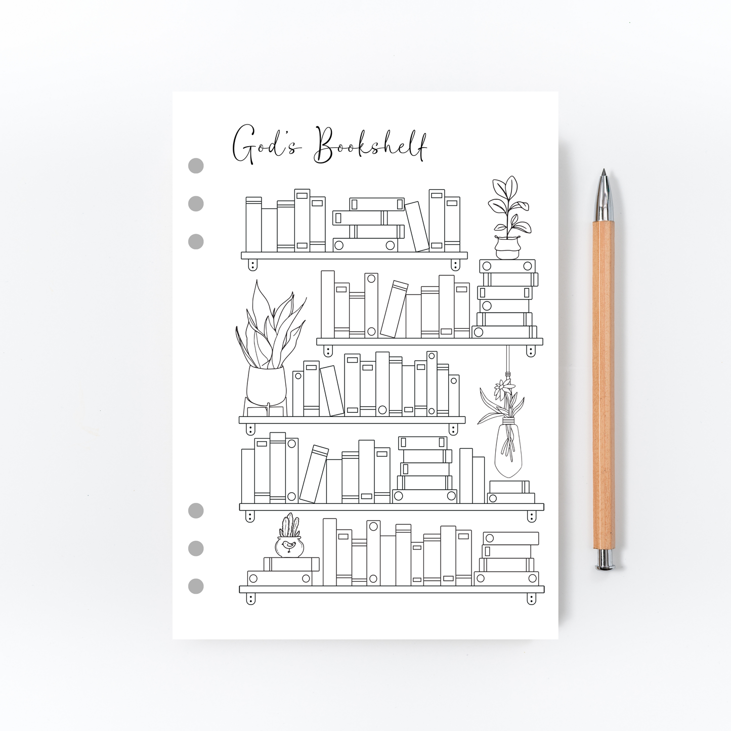 God's Bookshelf Reading Tracker Page for Bullet Journal