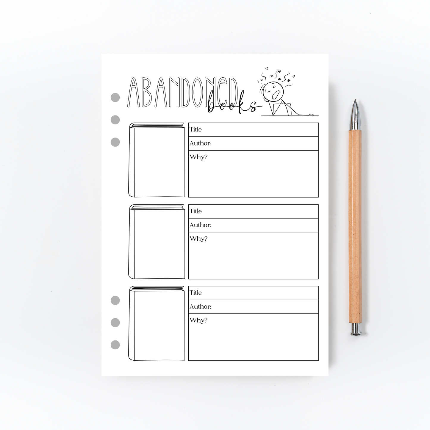 Abandoned Books Page for Bullet Journal
