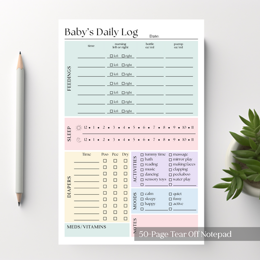 Baby's Daily Log Notepad