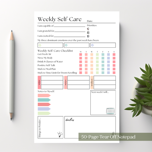 Self-Care Planner Notepad