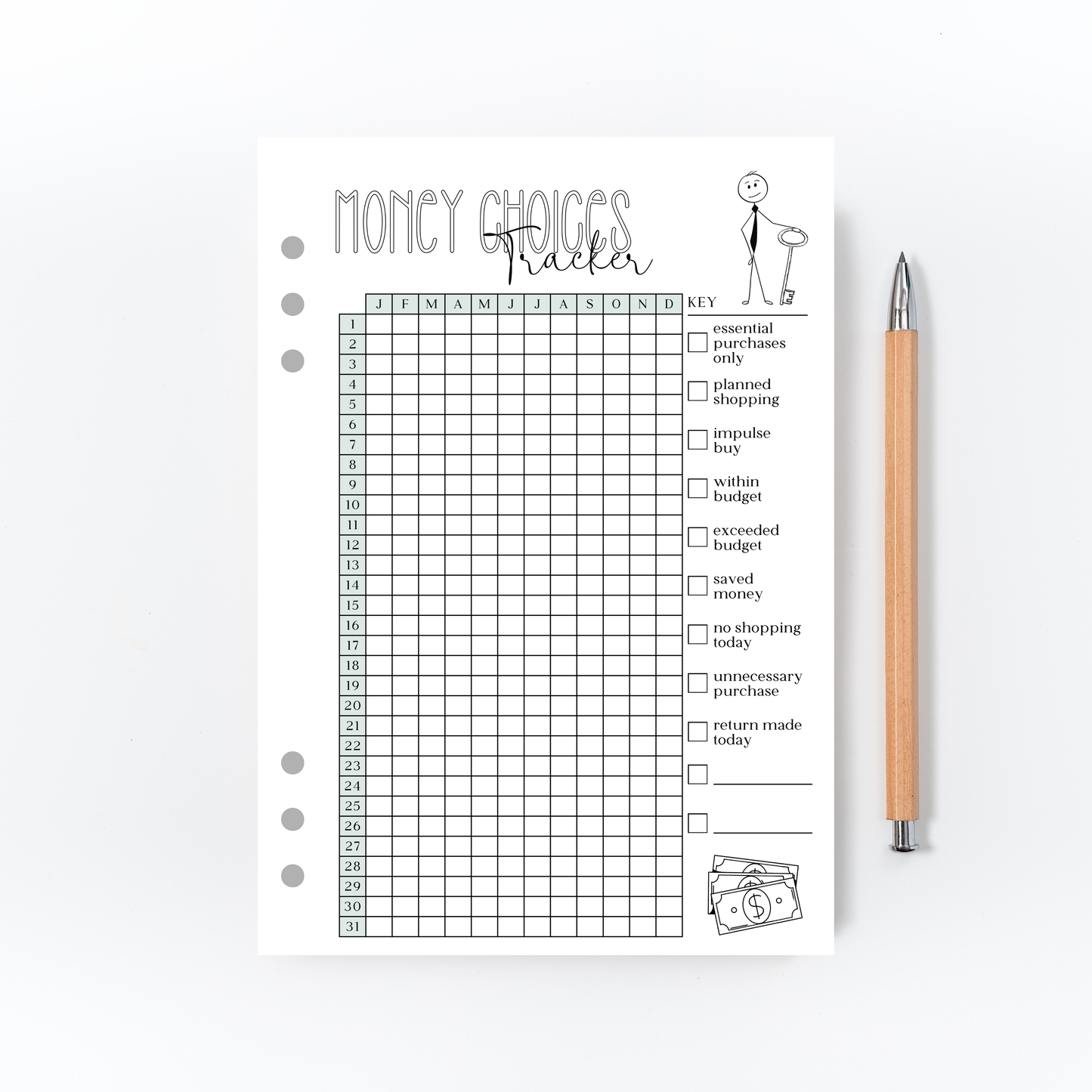 Money Choices Tracker for Bullet Journal