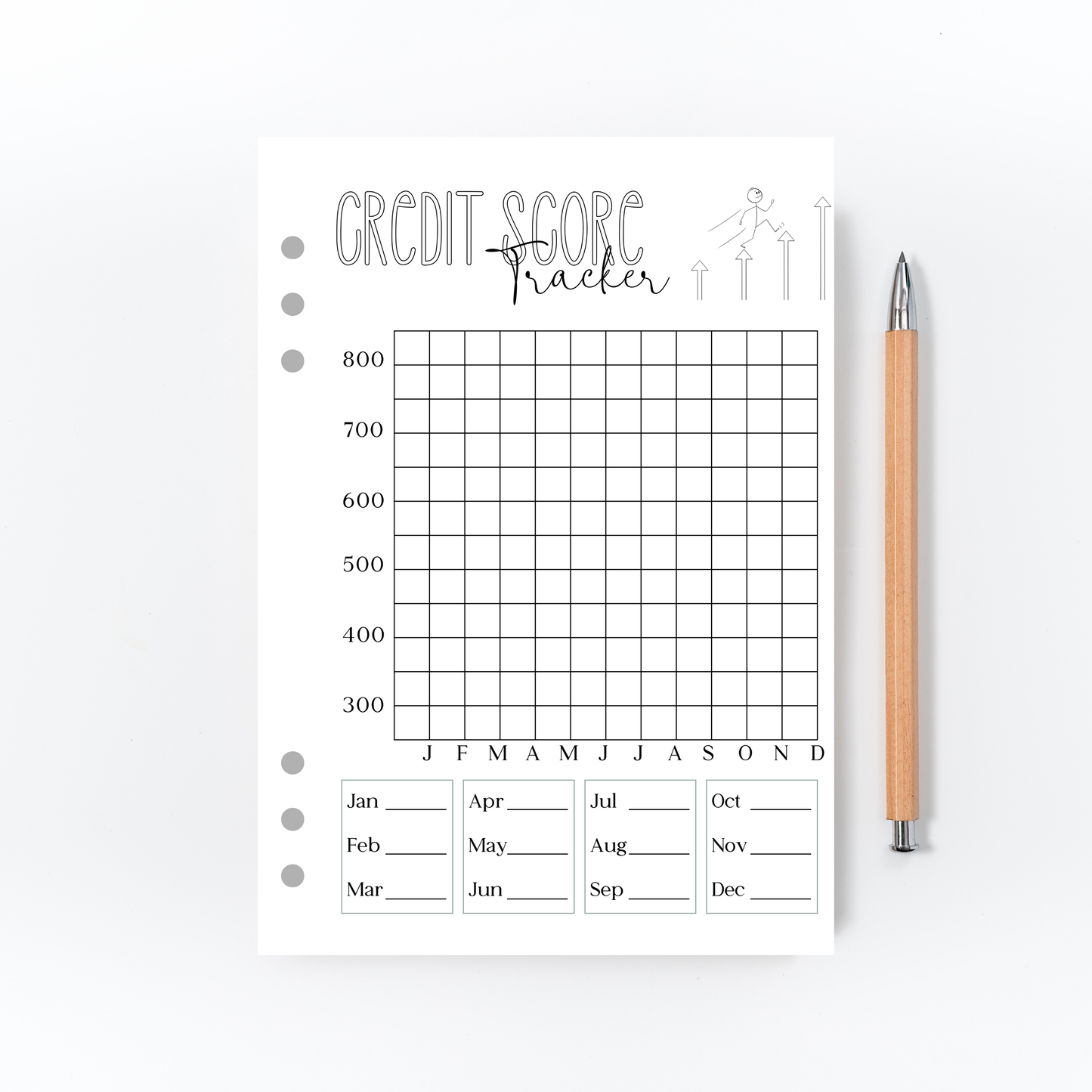 Credit Score Tracker for Bullet Journal