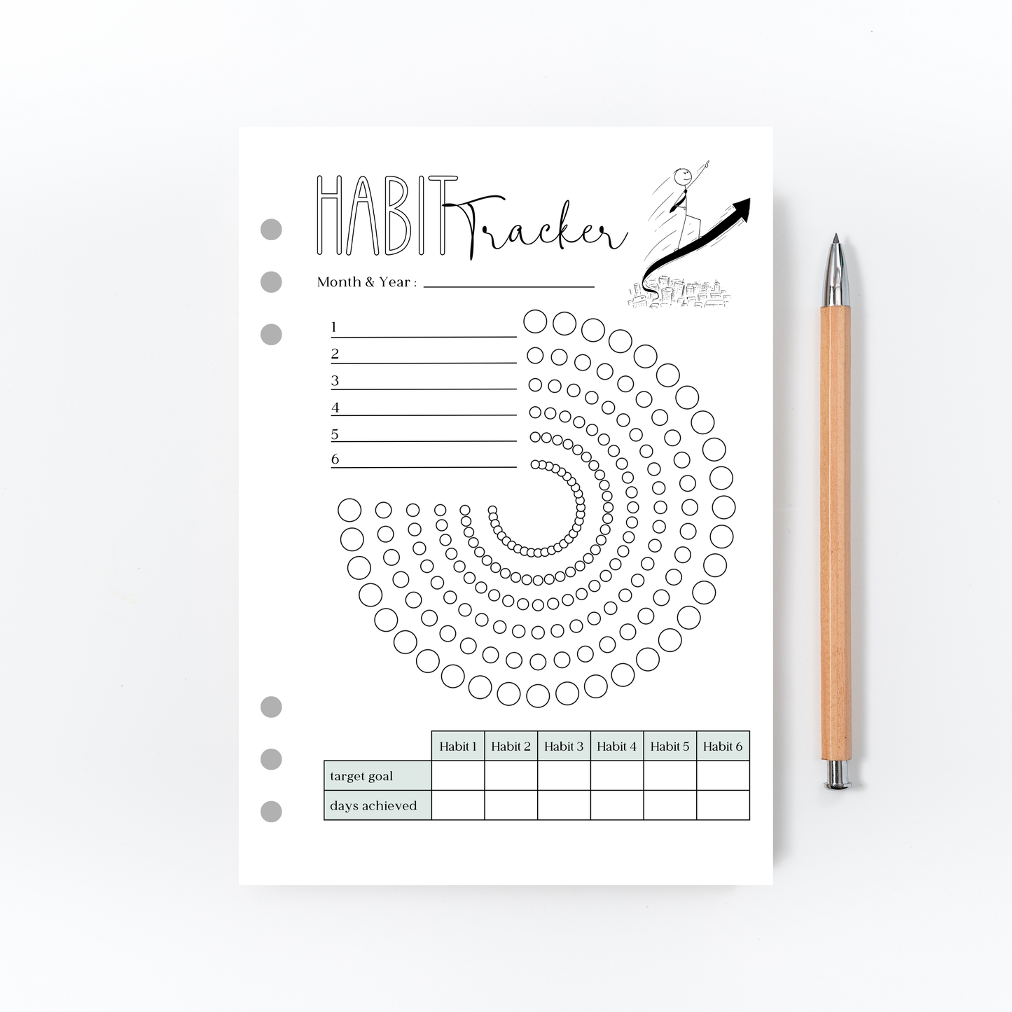Habit Tracker Wheel for Bullet Journal
