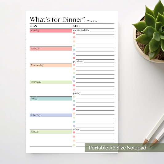 Weekly Meal Planner Notepad