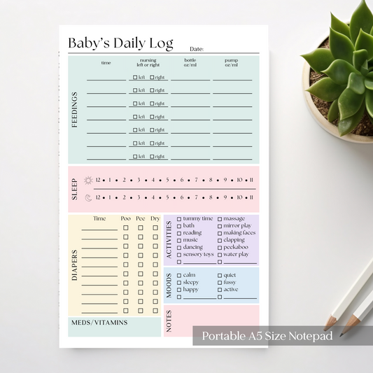 Baby's Daily Log Notepad
