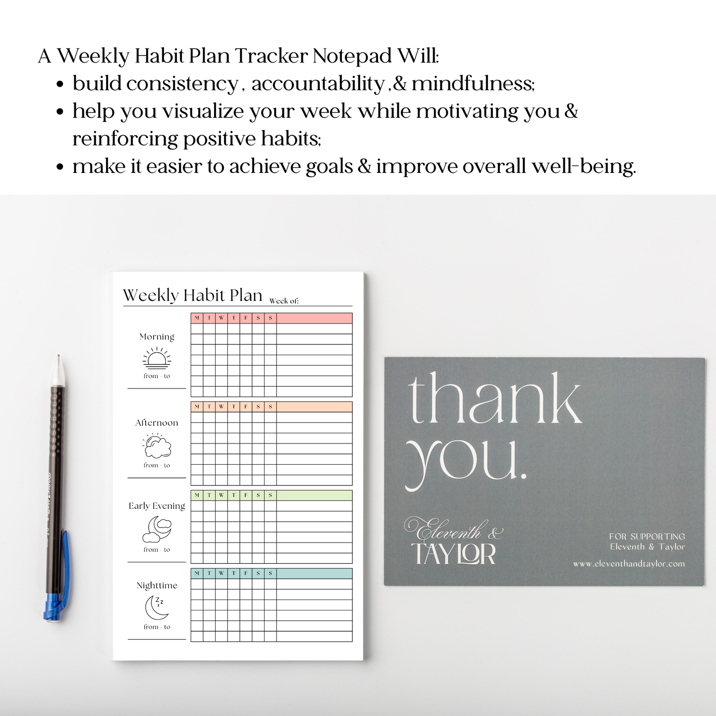 Weekly Habit Tracker Notepad