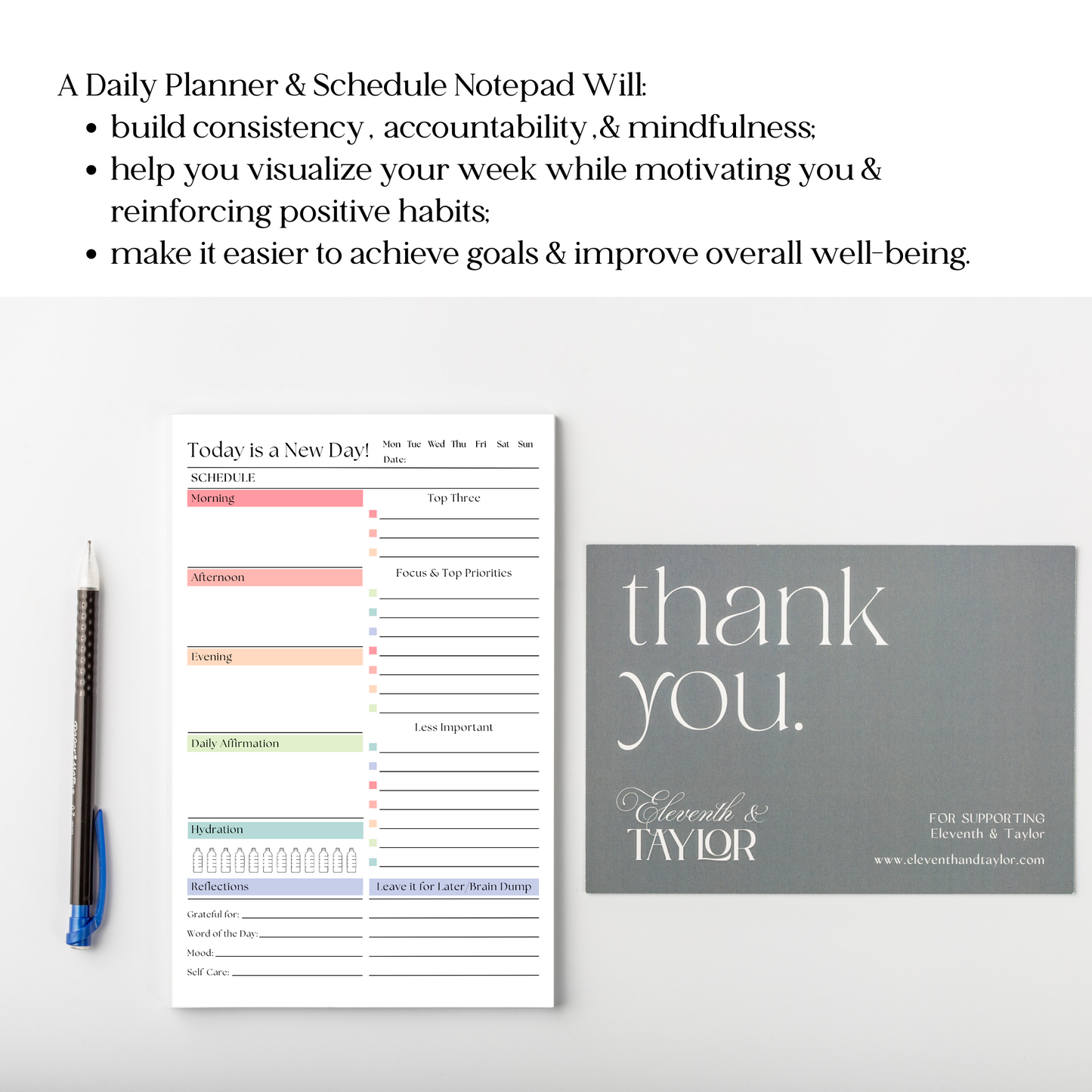 Daily Productivity Planner Notepad