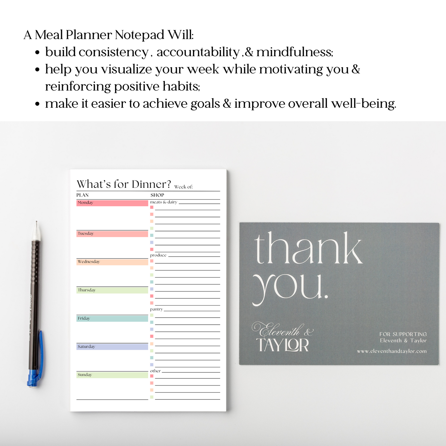 Weekly Meal Planner Notepad