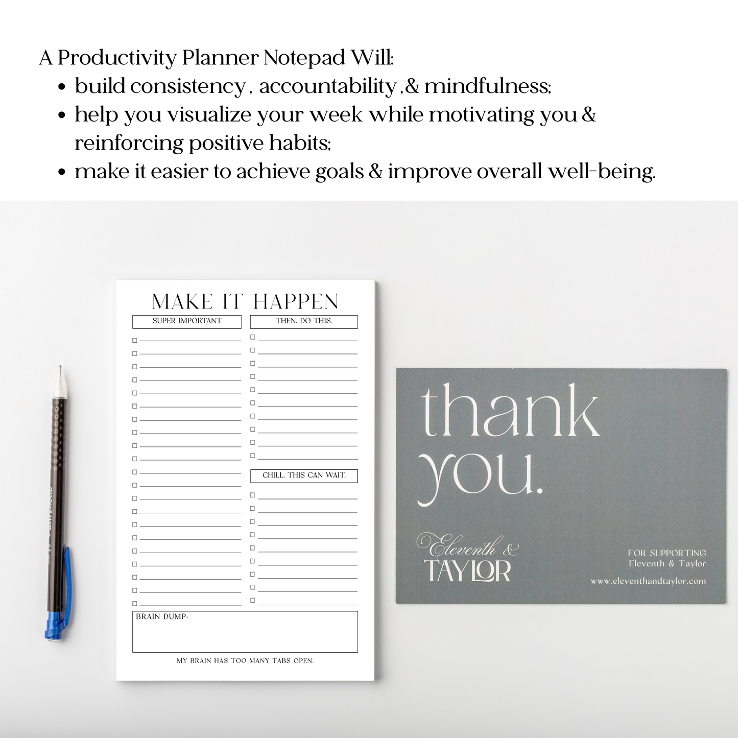Make It Happen! Productivity Notepad