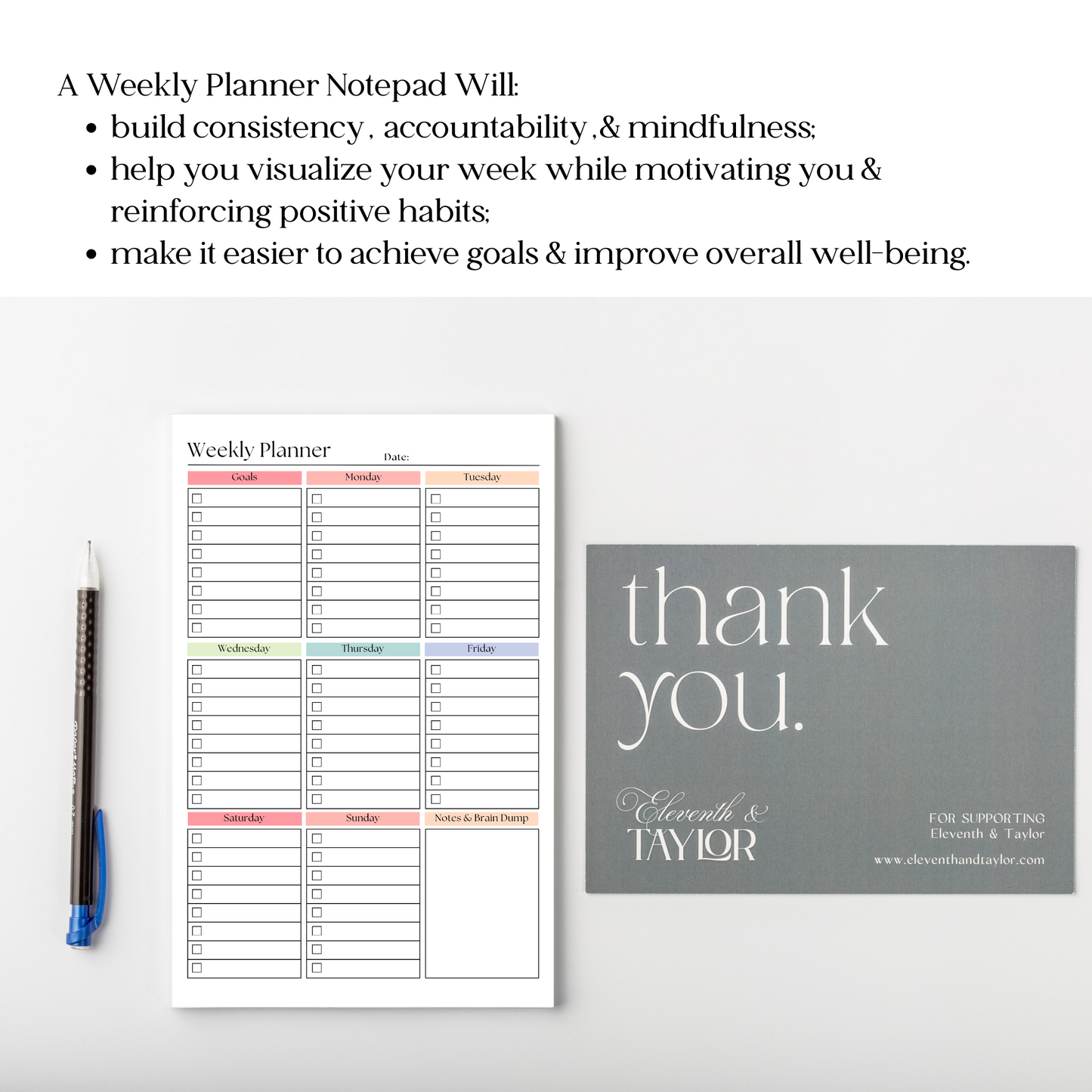 Weekly Task Checklist Notepad