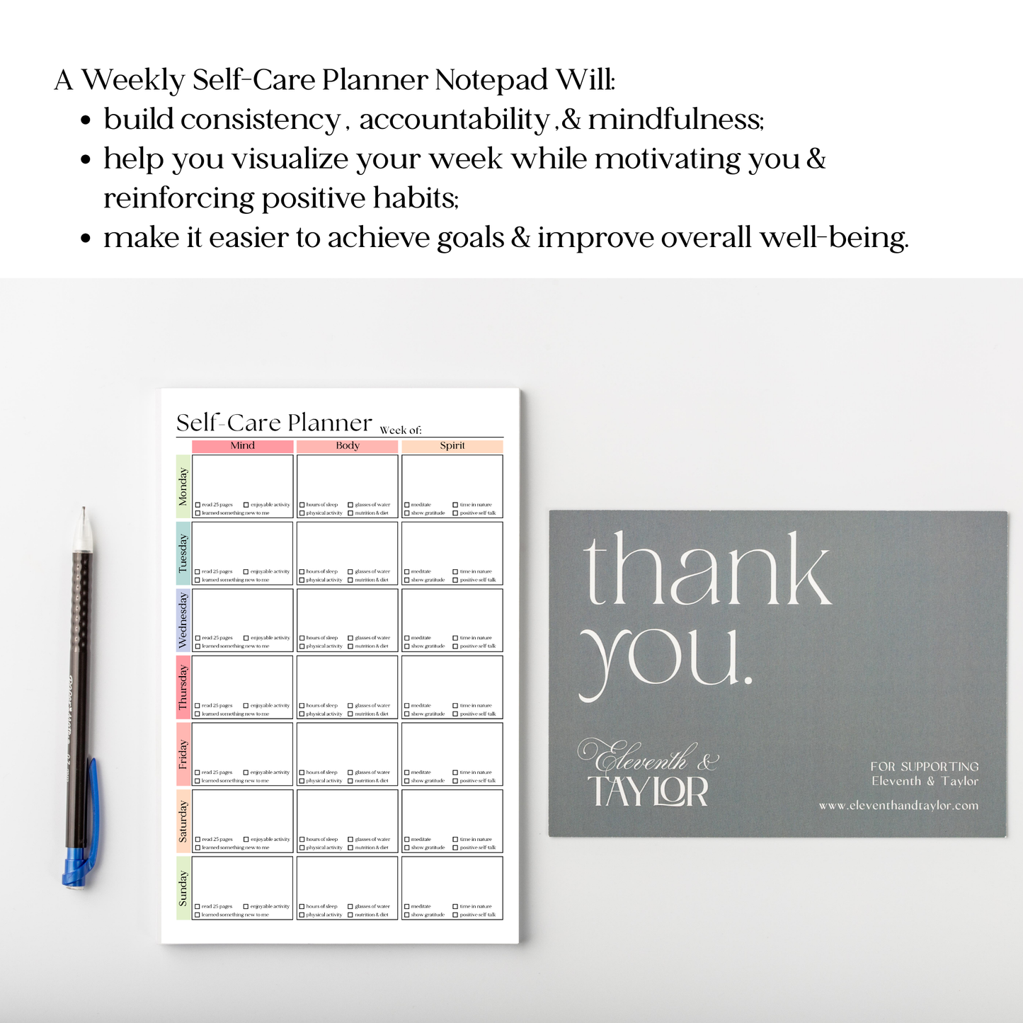 Self-Care Planner Notepad