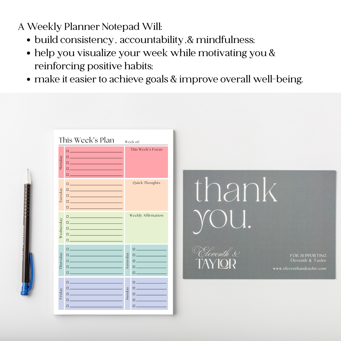 Weekly Planner Notepad