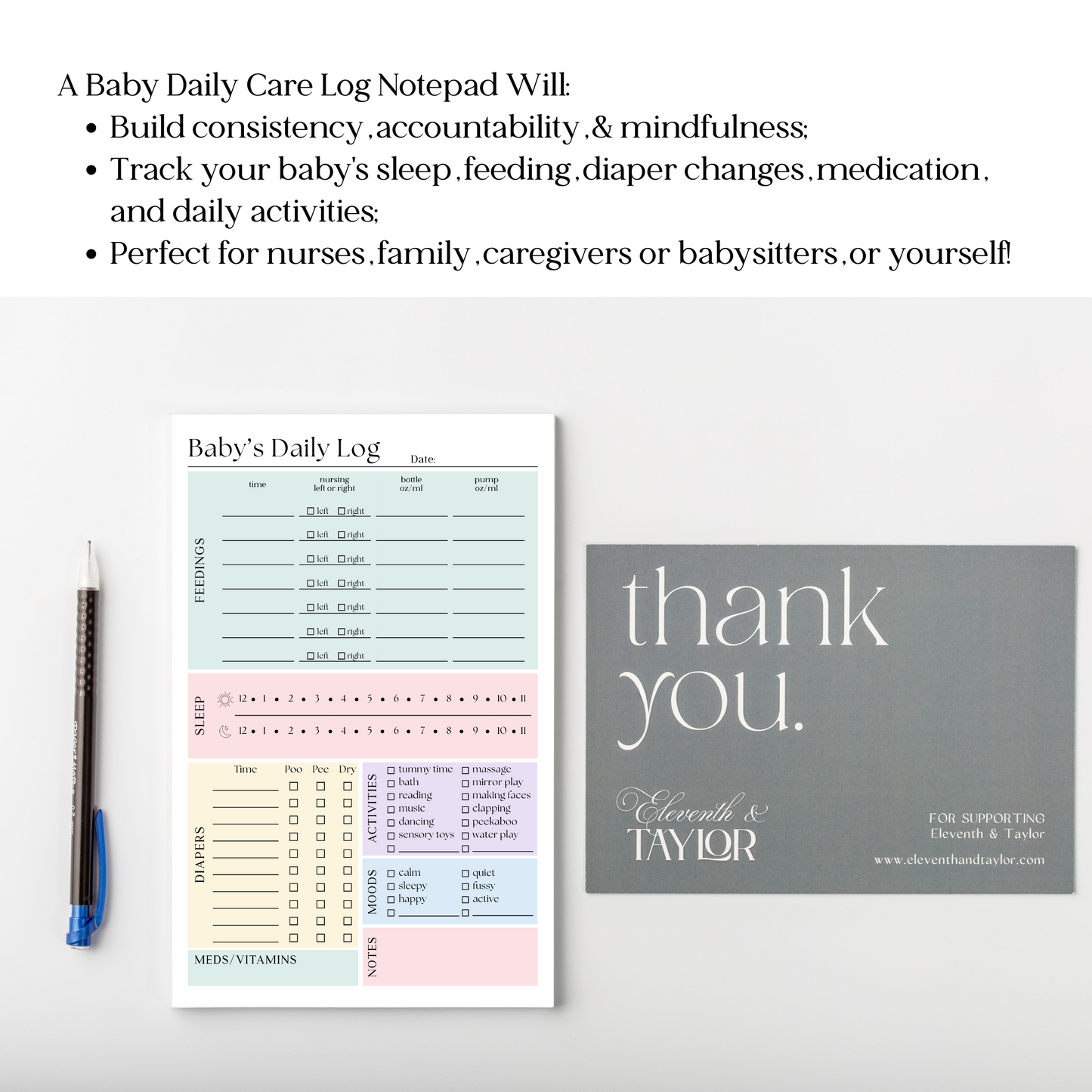 Baby's Daily Log Notepad