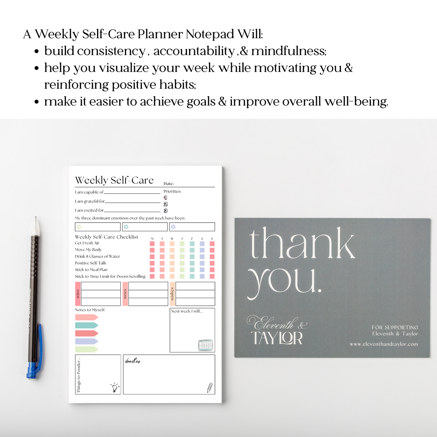 Self-Care Planner Notepad