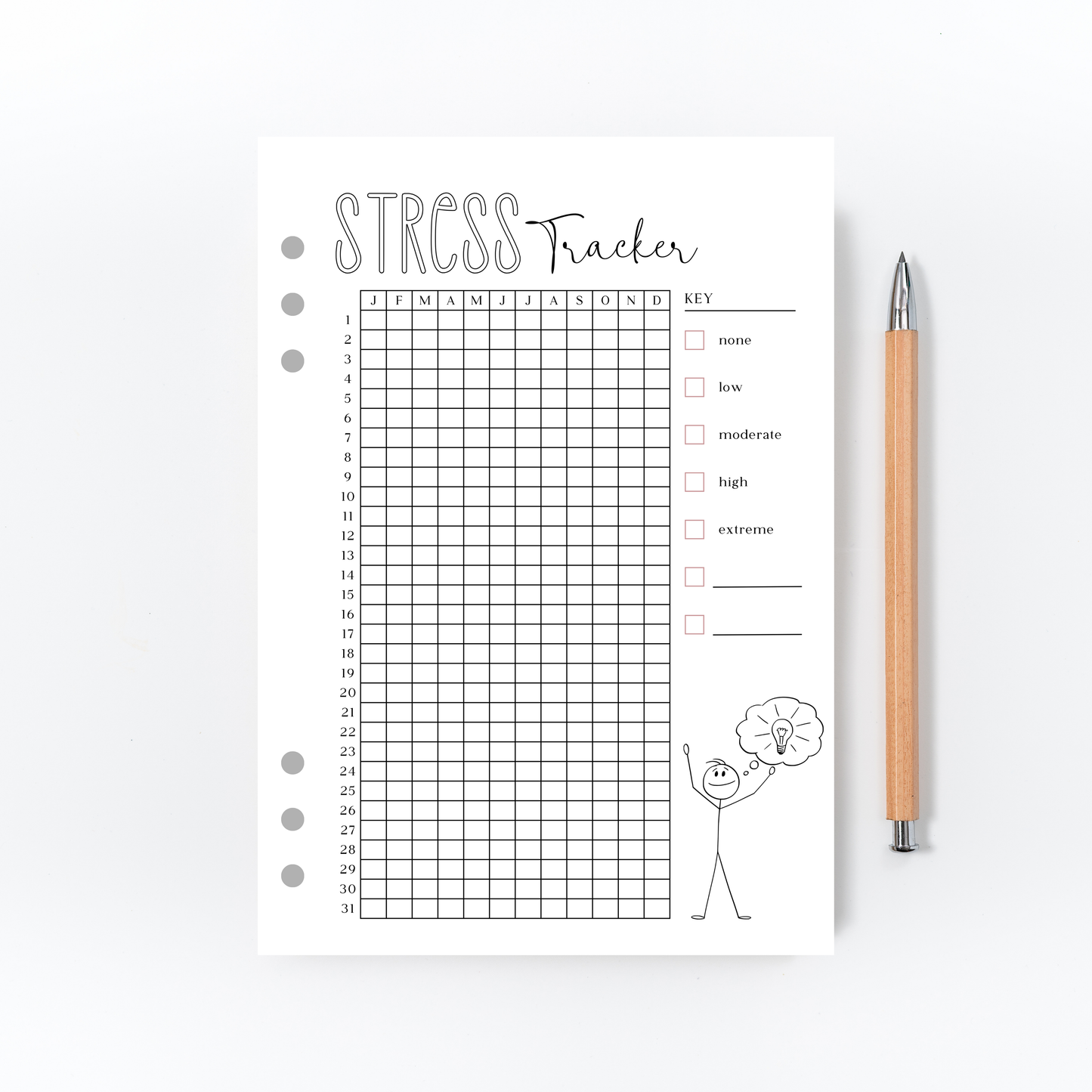 Stress Tracker for Bullet Journal