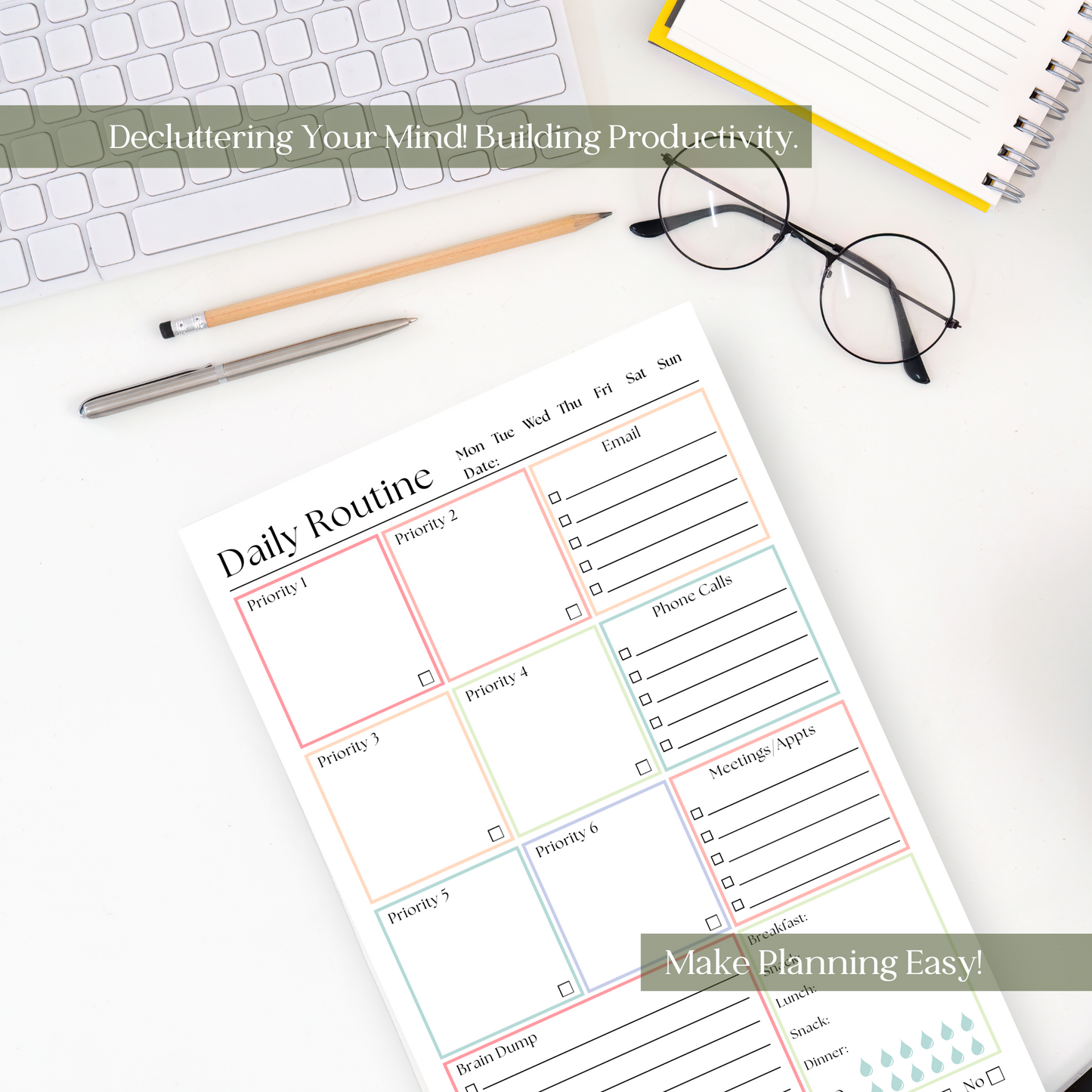 Daily Routine Planner Notepad