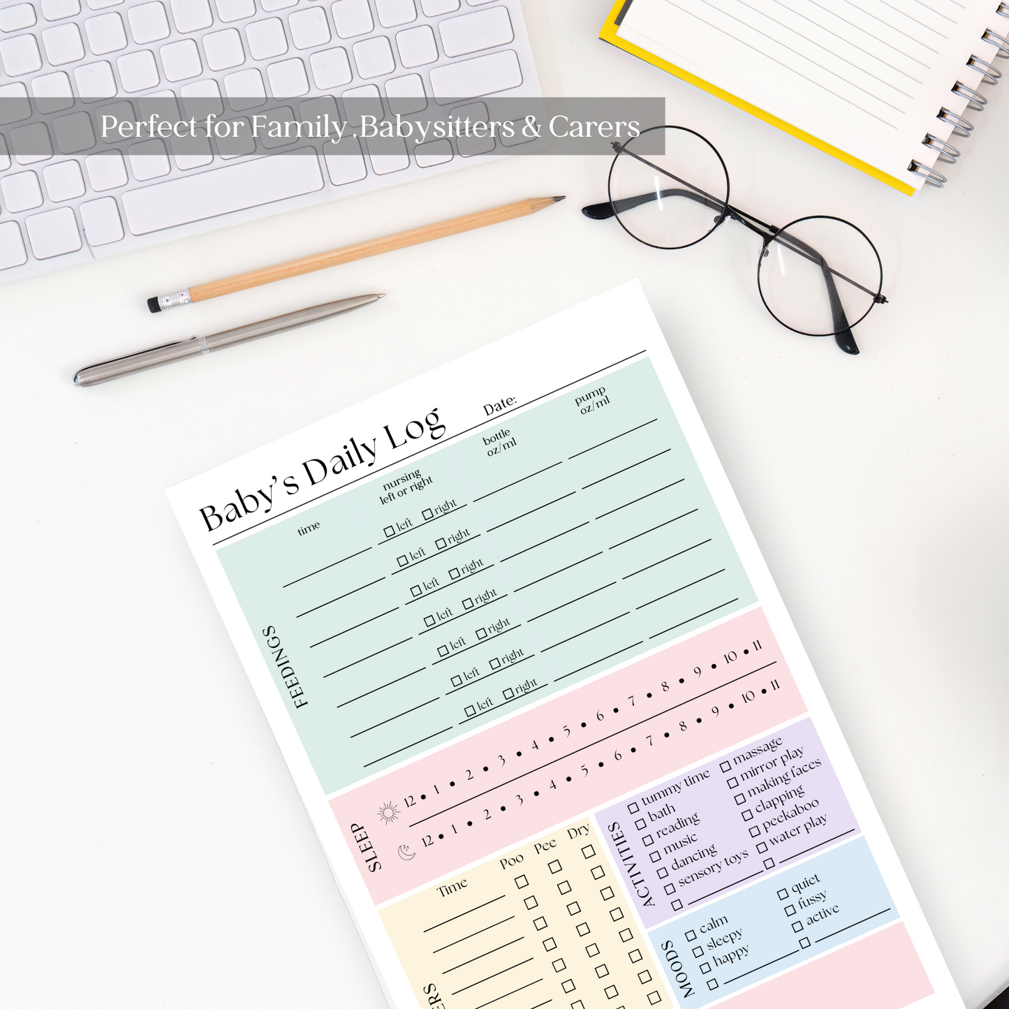 Baby's Daily Log Notepad