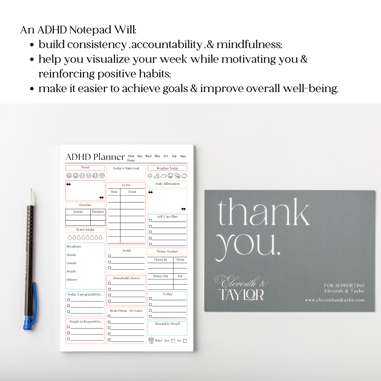 ADHD Productivity Planner Notepad