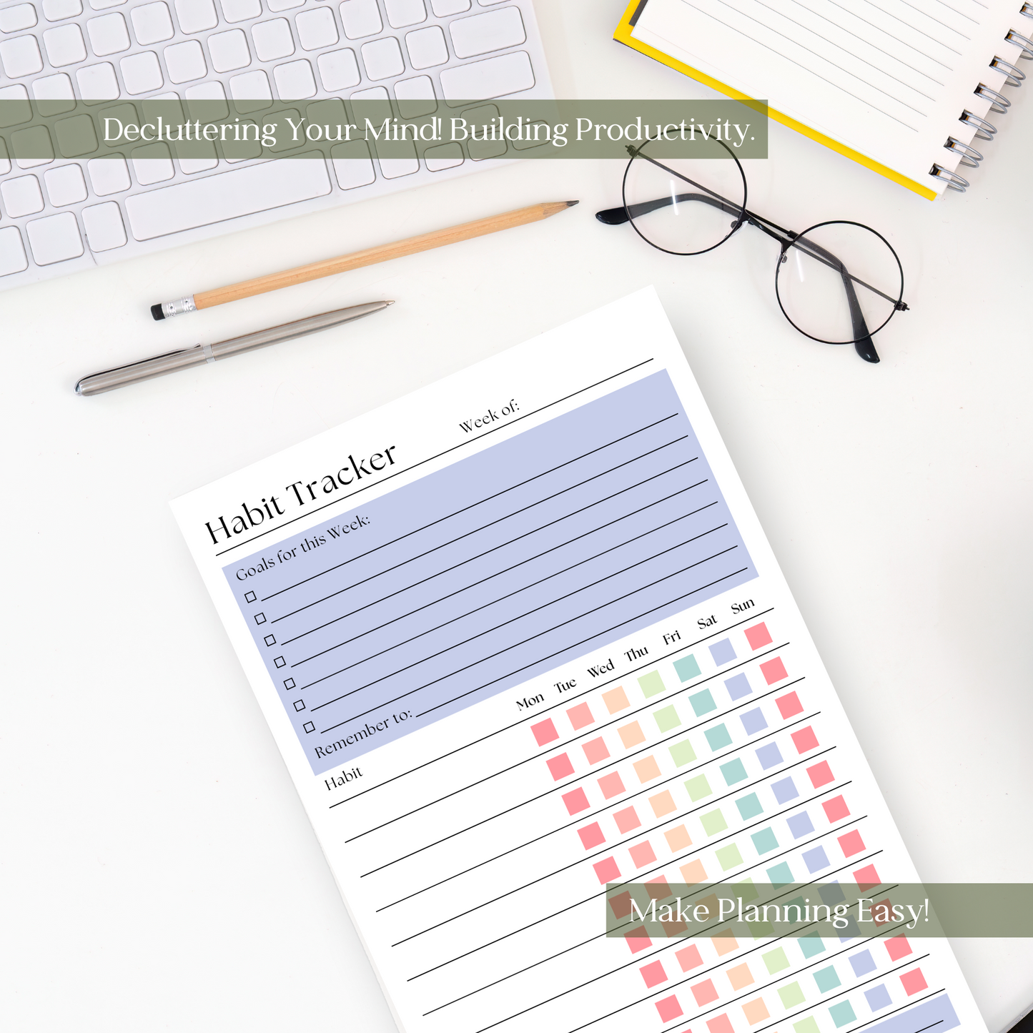 Weekly Habit Tracker Notepad