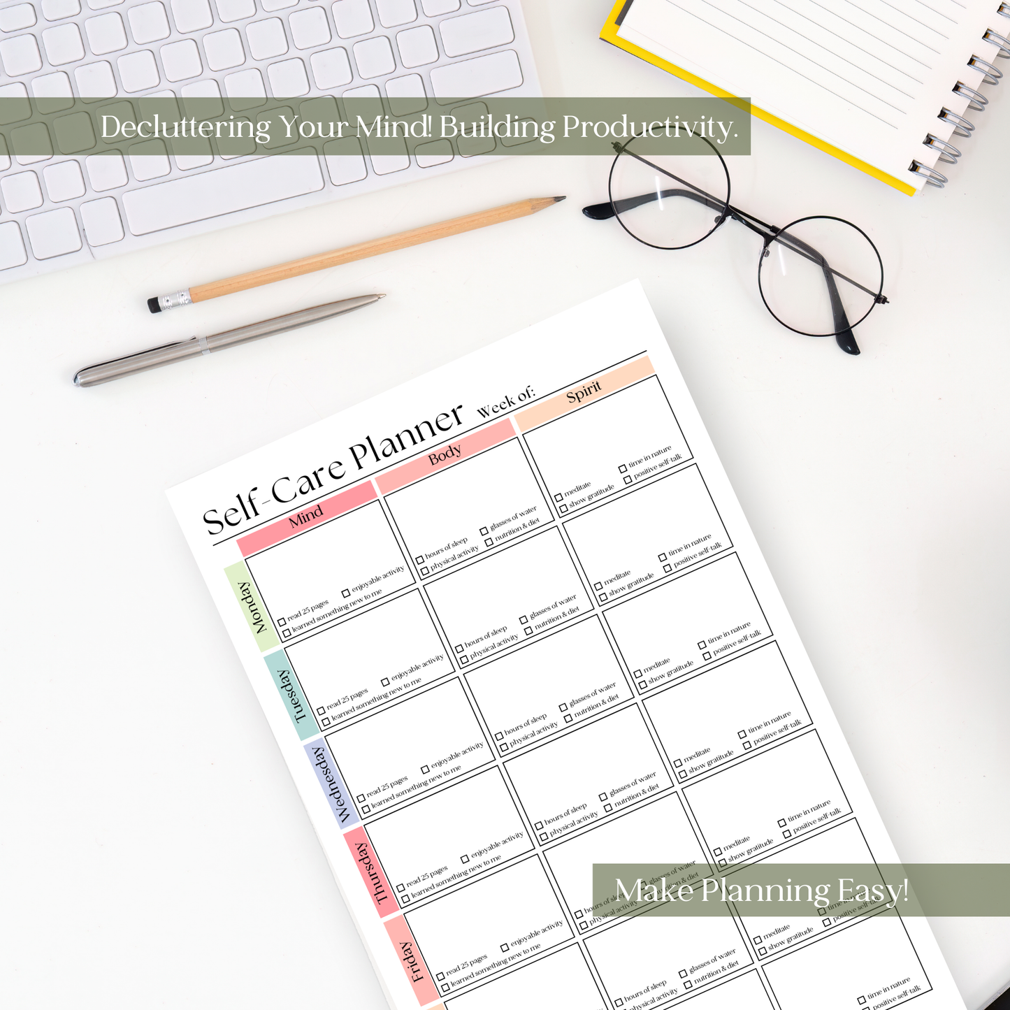 Self-Care Planner Notepad