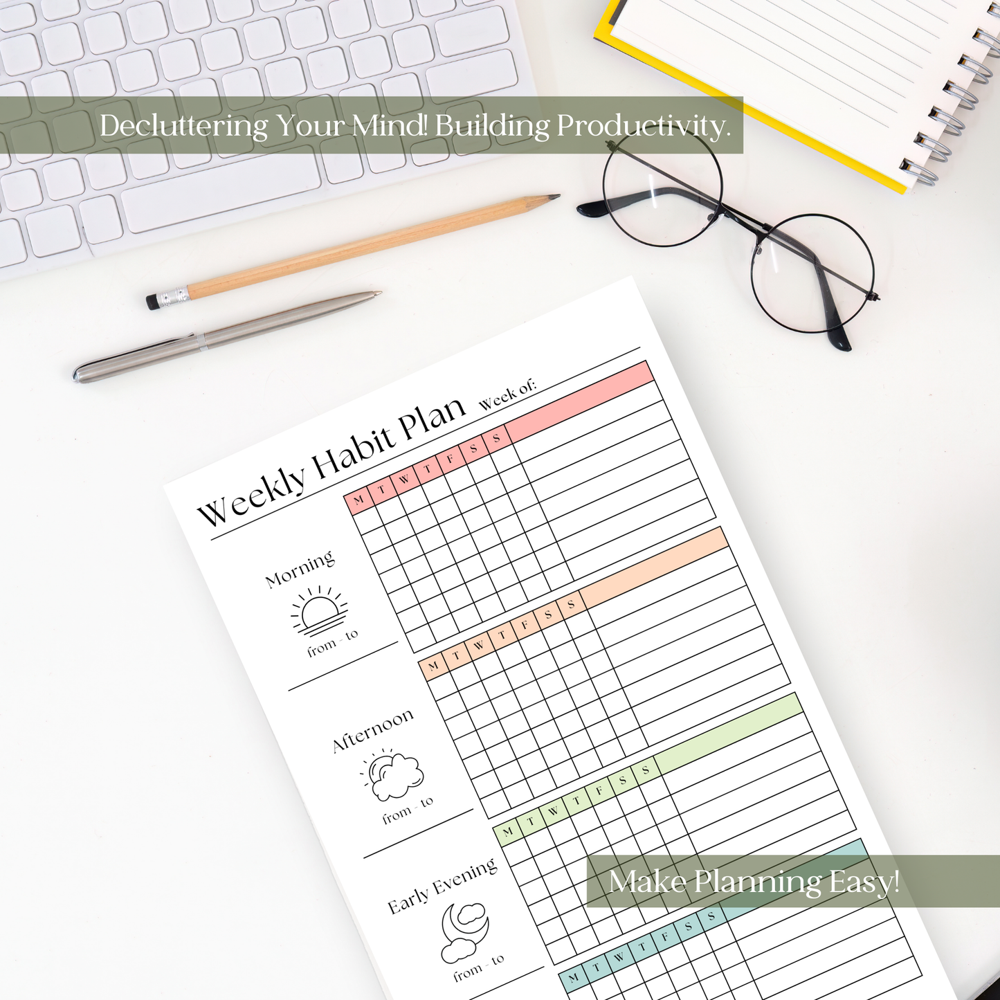 Weekly Habit Tracker Notepad