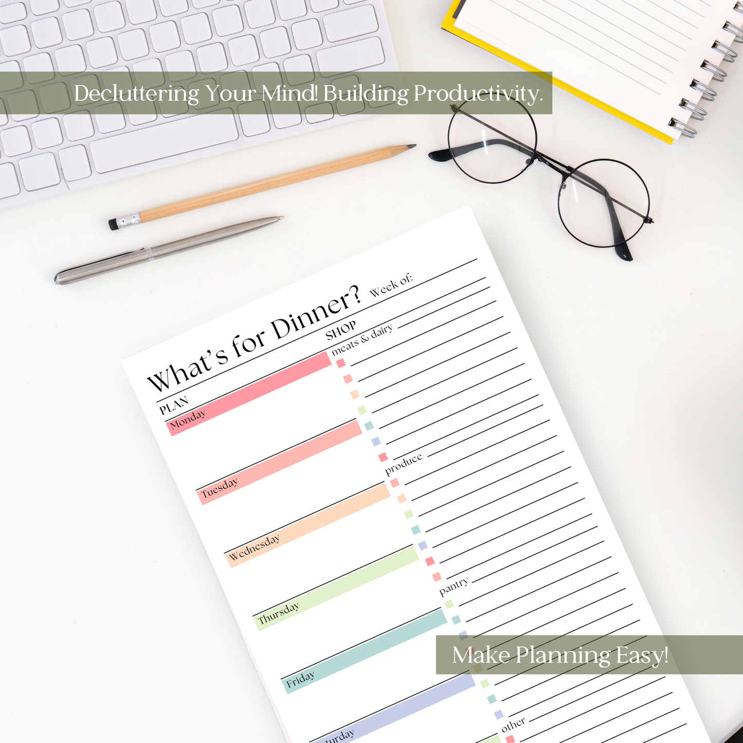 Weekly Meal Planner Notepad