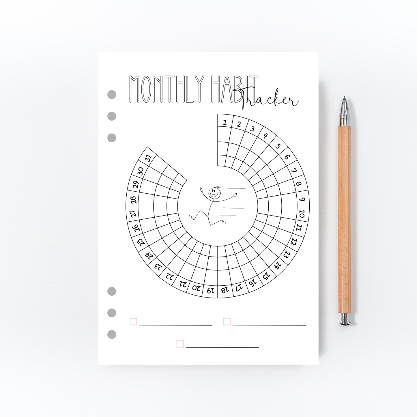 Monthly Habit Wheel Tracker for Bullet Journal
