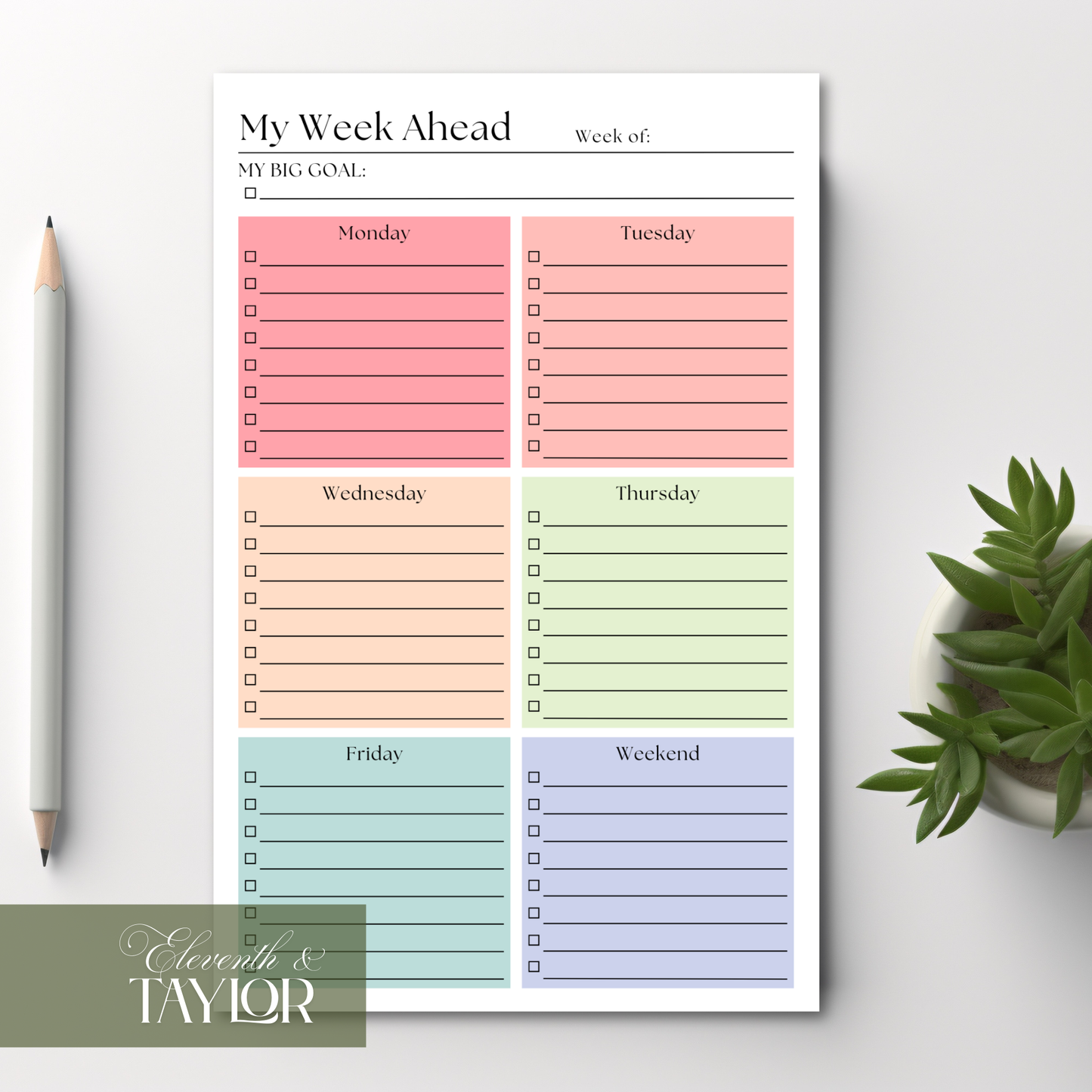Weekly Planner Notepad