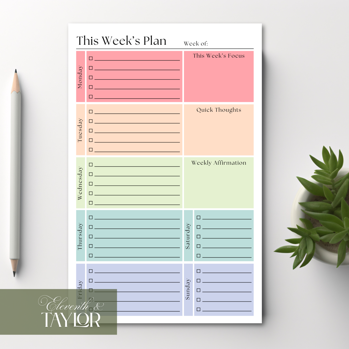 Weekly Planner Notepad