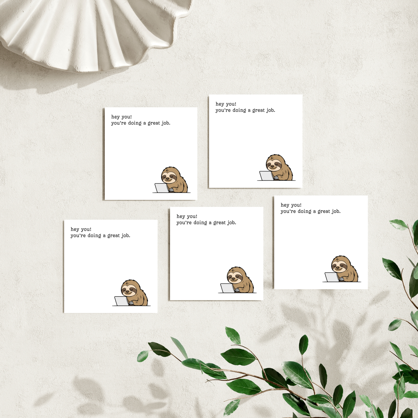 Sloth Themed 50 Sheet Post-It Note Notepad