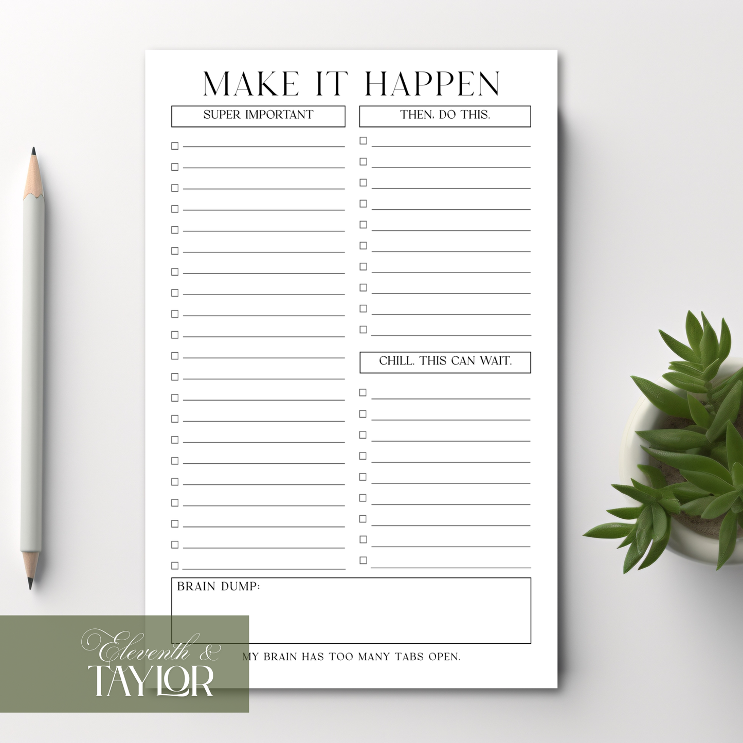 Make It Happen! Productivity Notepad