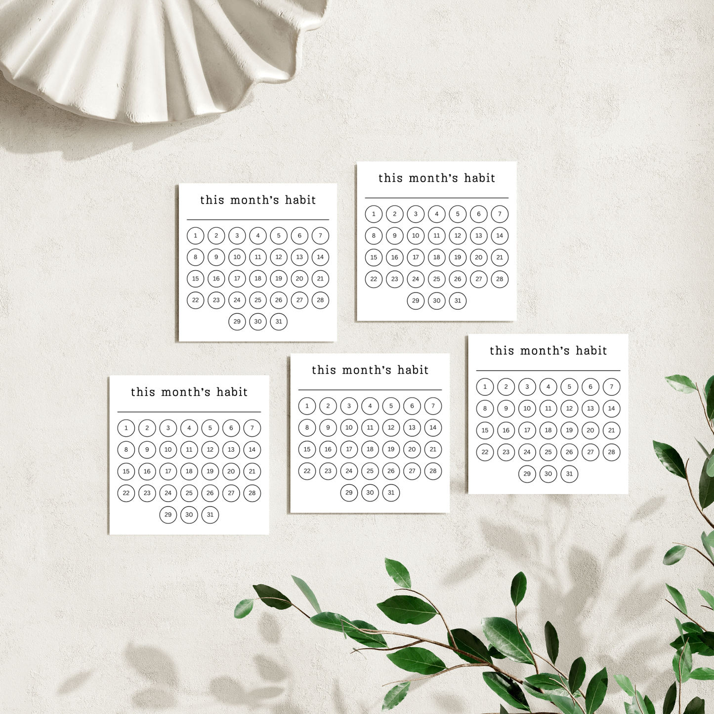 This Month's Habit Tracker: 50 Sheet Post-It Note Notepad