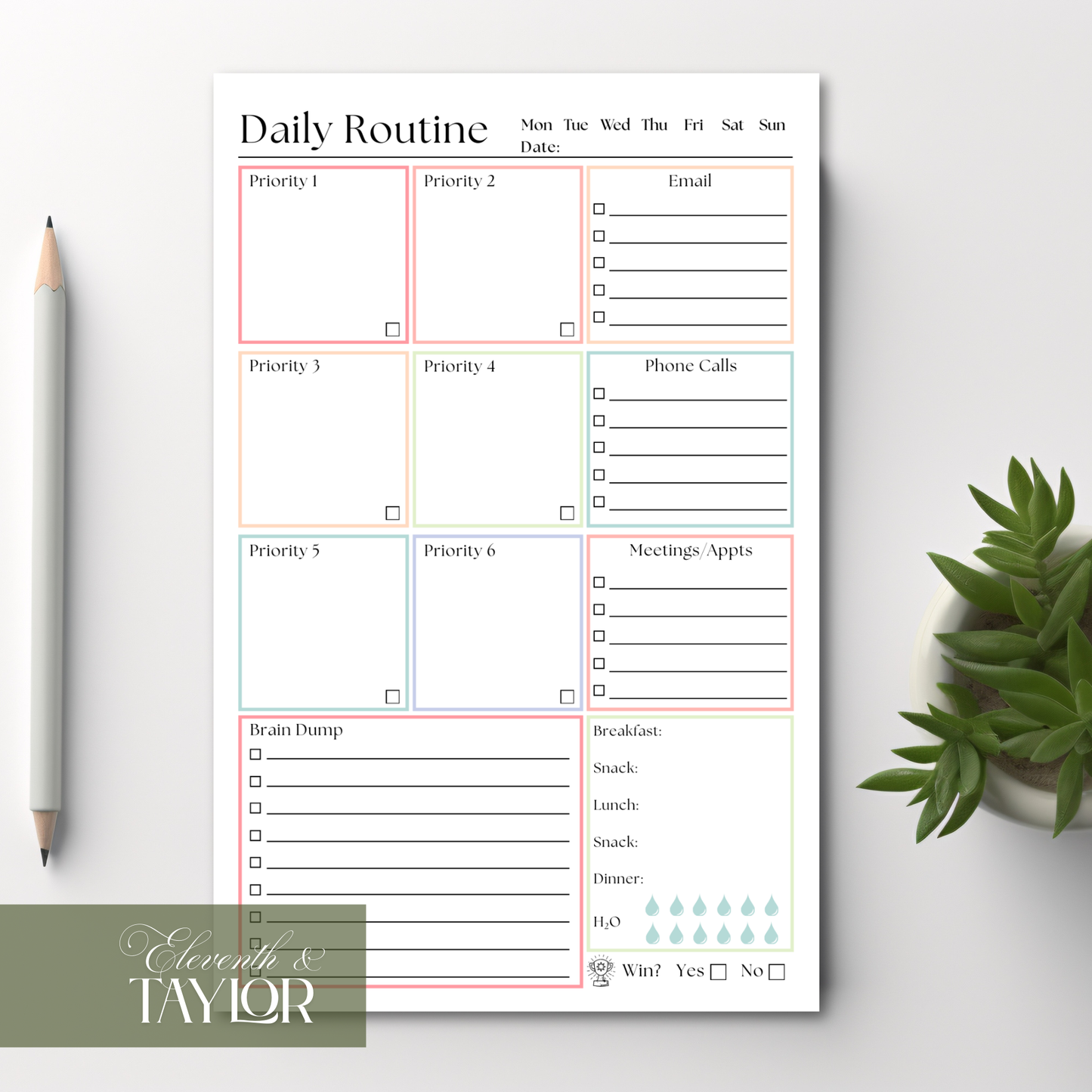 Daily Routine Planner Notepad