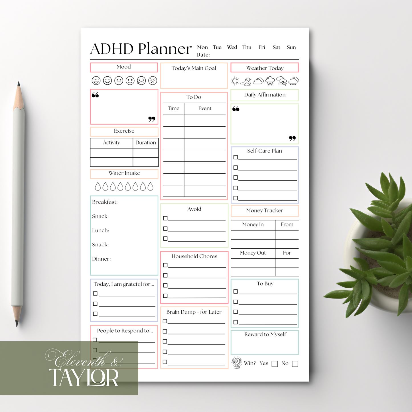 ADHD Productivity Planner Notepad