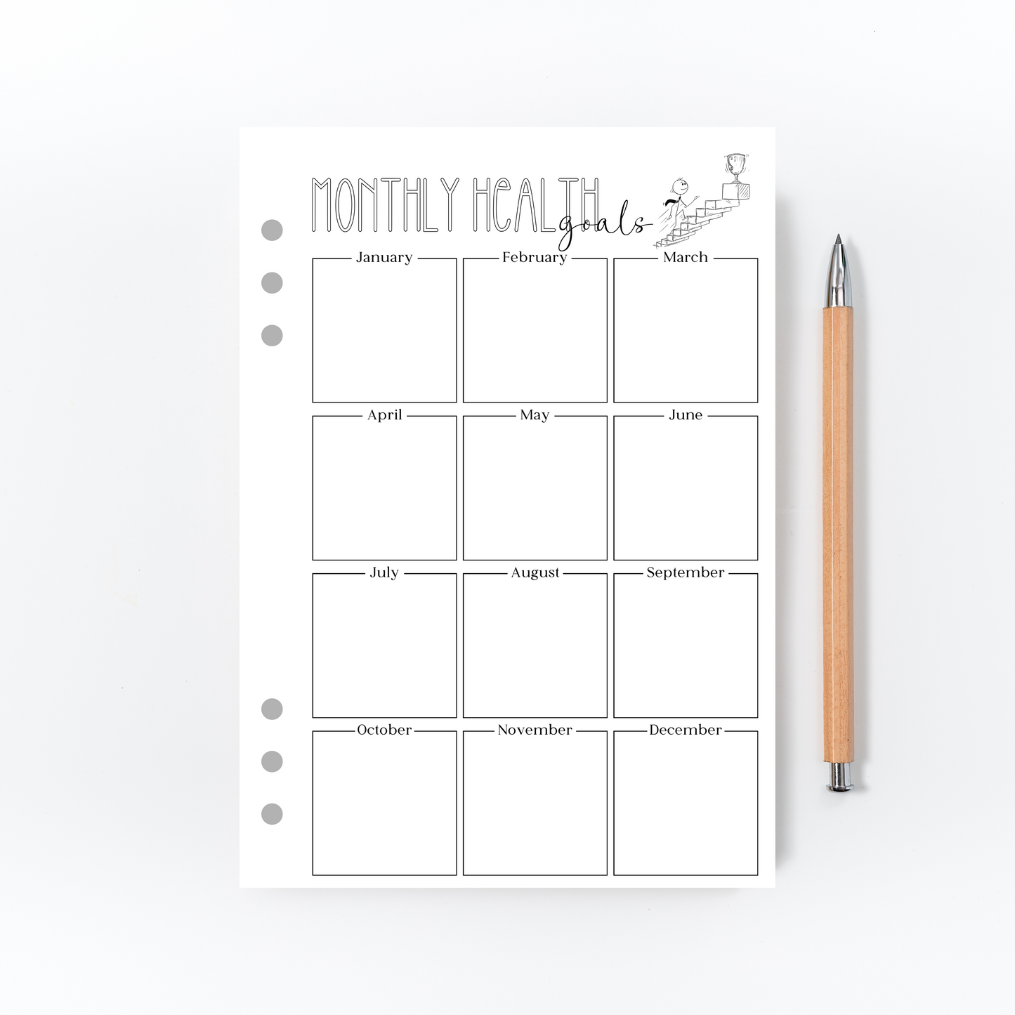 Monthly Health Goals Bullet Journal Page