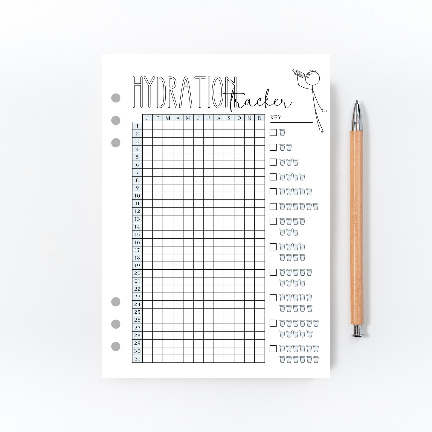 Hydration Tracker for Bullet Journal