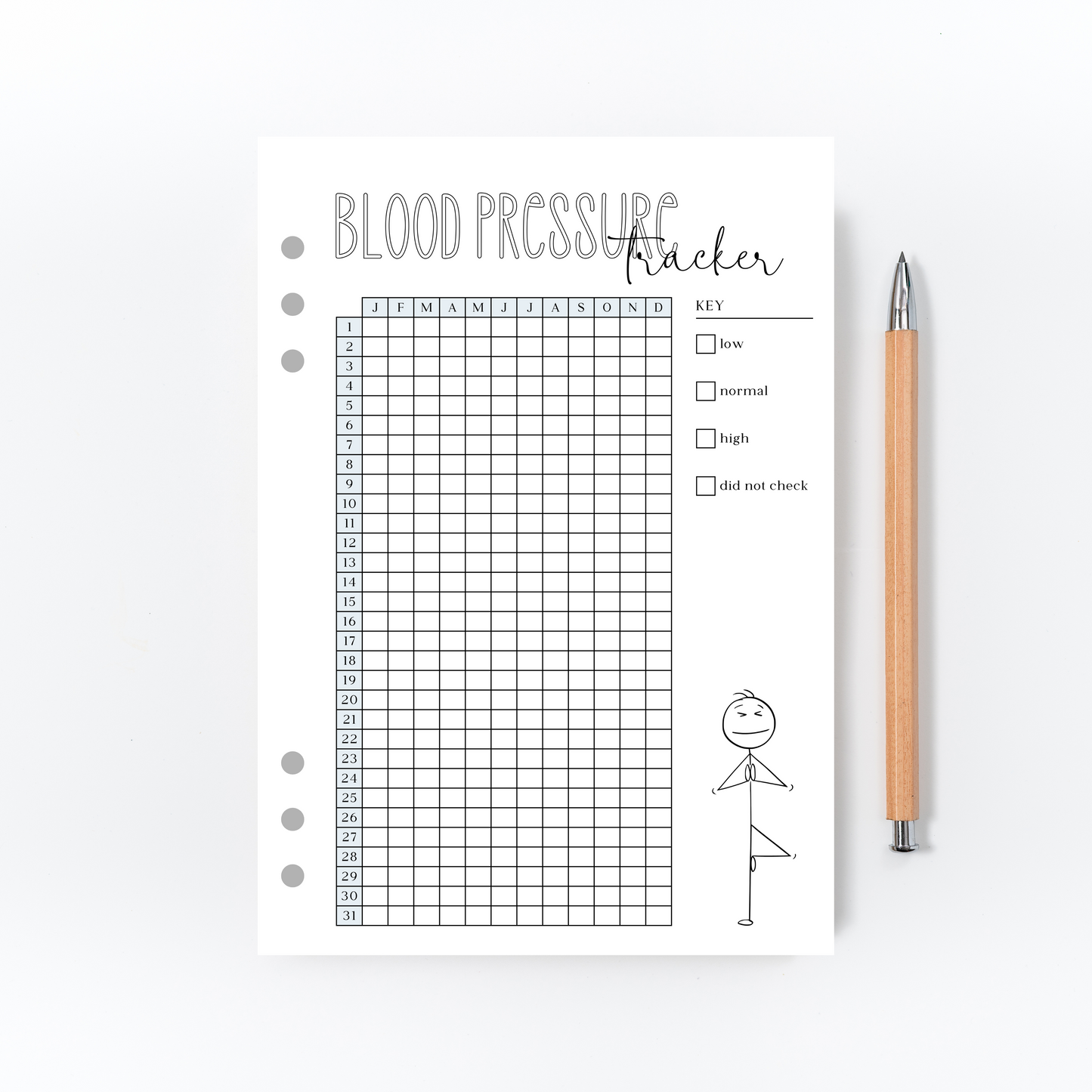 Blood Pressure Tracker for Bullet Journal