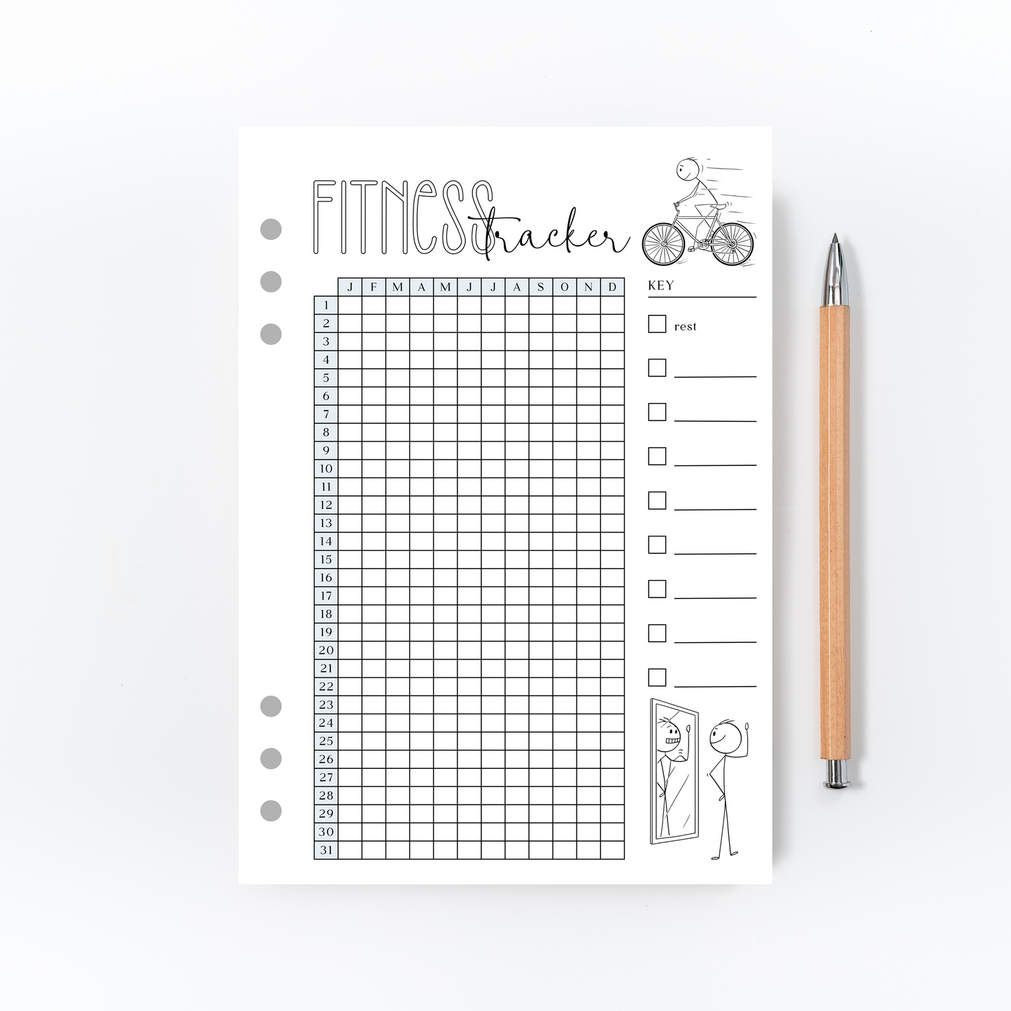 Fitness Tracker for Bullet Journal