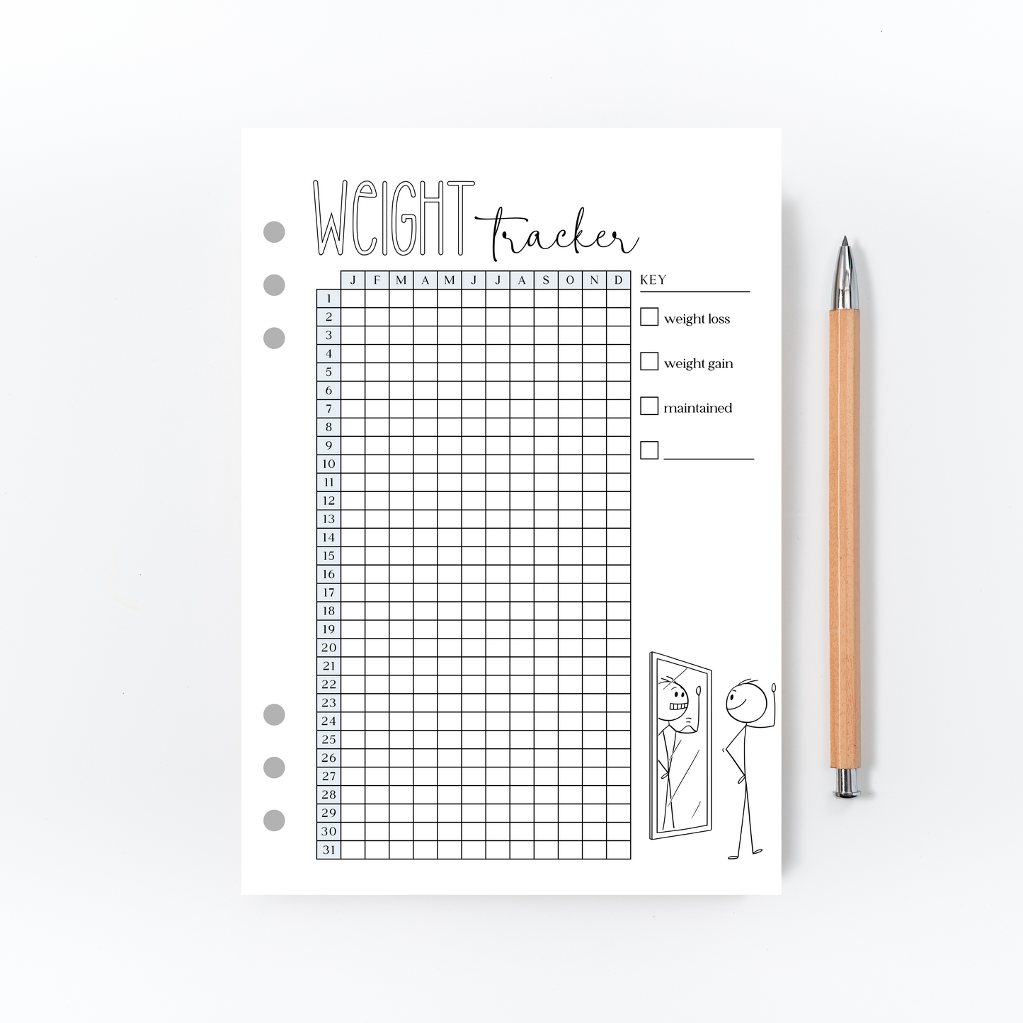 Weight Tracker for Bullet Journal