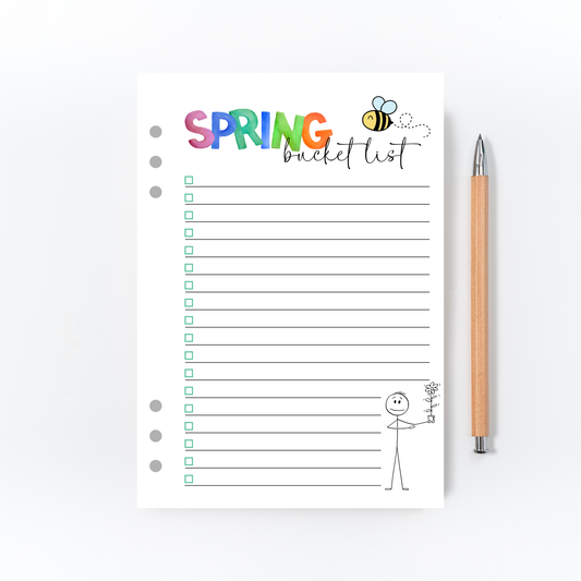 Spring Bucket List Page for Bullet Journal