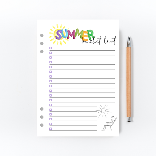 Summer Bucket List Page for Bullet Journal