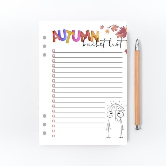 Autumn Bucket List Page for Bullet Journal