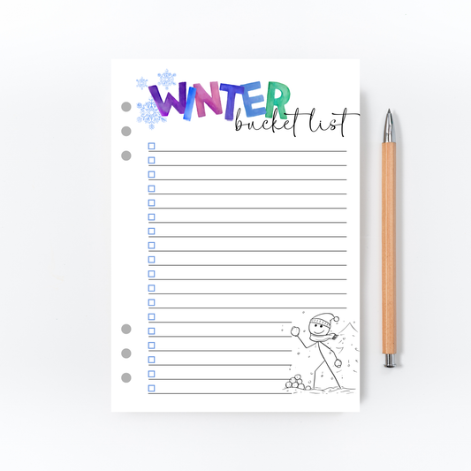 Winter Bucket List Page for Bullet Journal