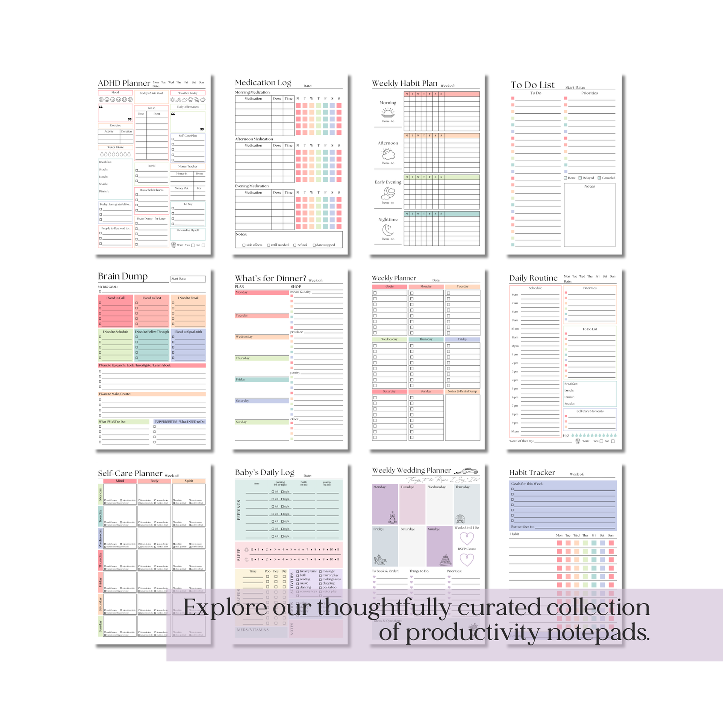 Weekly Wedding Planner Notepad