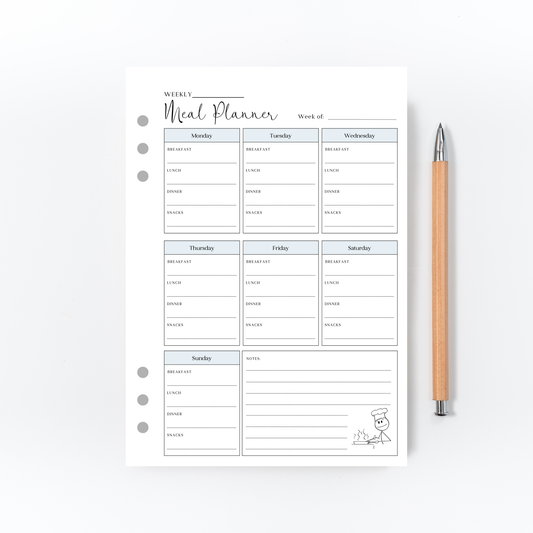 Weekly Meal Planner Page for Bullet Journal