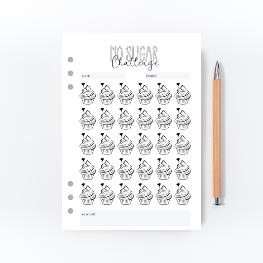 No Sugar Challenge Page for Bullet Journal